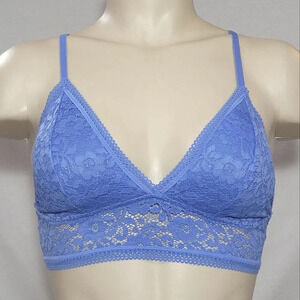 SMALL Xhilaration Lace Long Line Longline Strappy Back Bralette Bra‎ Marine Blue